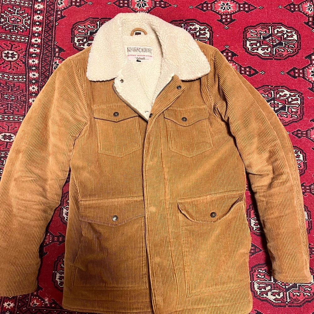 Scott Tan Corduroy Jacket with Sherpa Collar